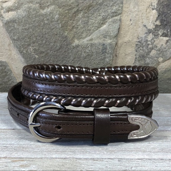 Vintage Belt Western Leather Brown XS - Picture 13 of 14